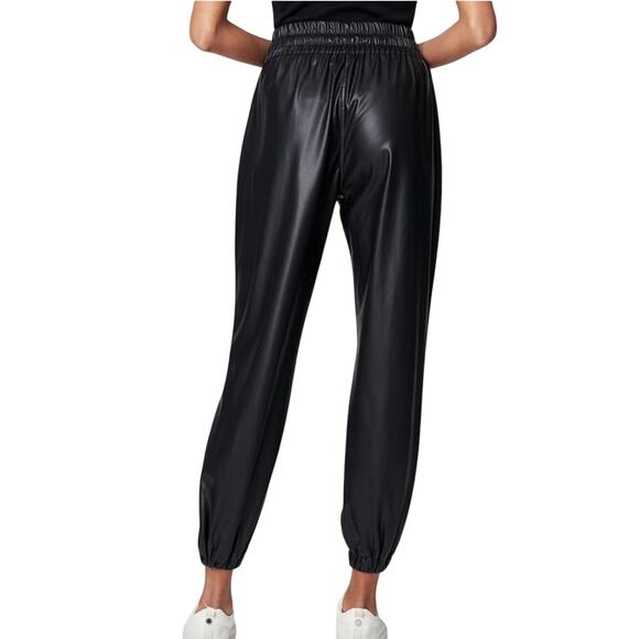 BLANKNYC Vegan Black Leather Elastic Waistband Joggers NEW Size 26 - Picture 2 of 12